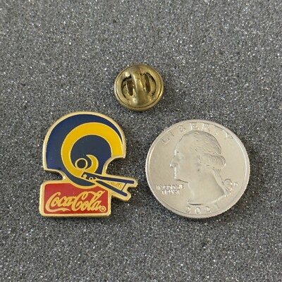 1985 Los Angeles Rams Coca-Cola Coke Gold Tone Pin Pinback #48651