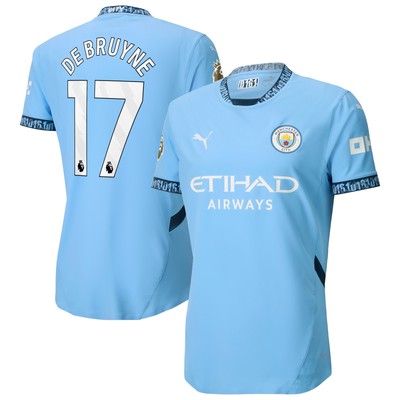 Men's Puma Kevin De Bruyne Light Blue Manchester City 2024/25 Home Authentic