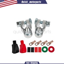 Battery Terminal Connectors Kit Heavy Duty Positive  Negative w/ Covers