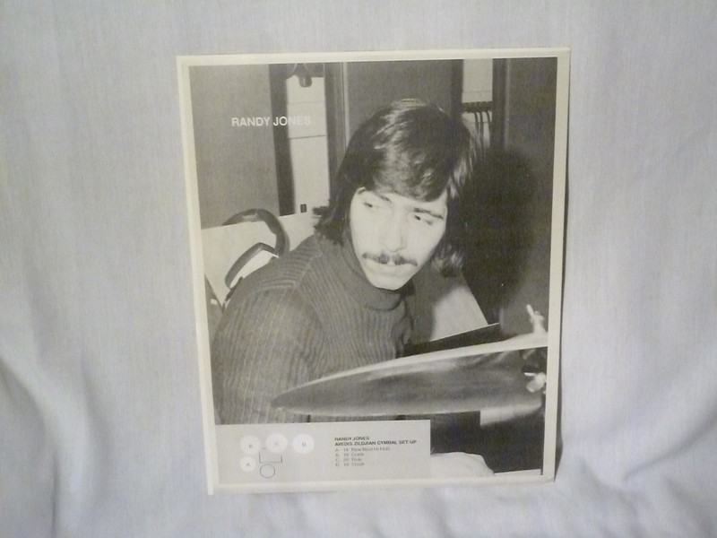 VINTAGE RANDY JONES - 9.5" X 12" PICTURE/PHOTO/POSTER - ZILDJIAN