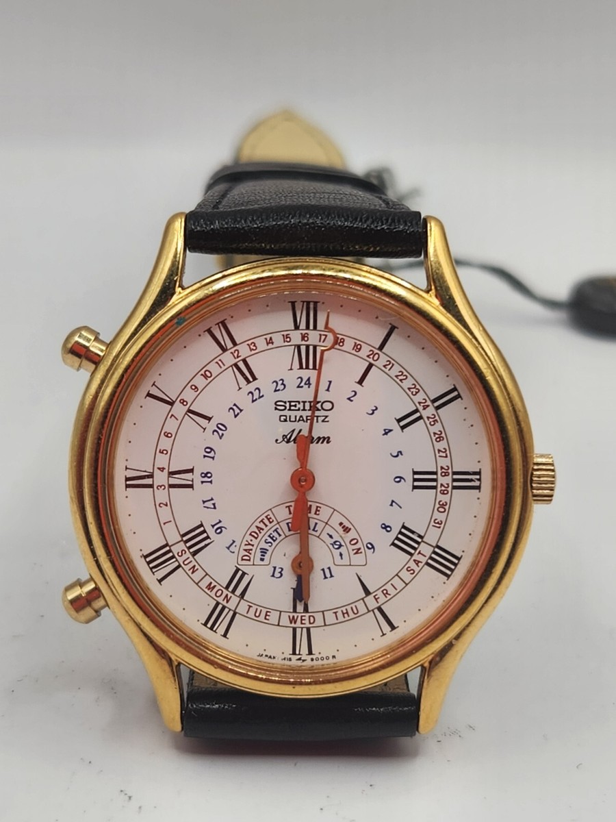 Vintage Seiko 8M15-9009 Alarm Day/Date Quartz Magic Hands