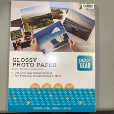 Pen Gear Glossy Photo Paper 8.5" x 11", 8.5 MIL, 50 Sheets Each,