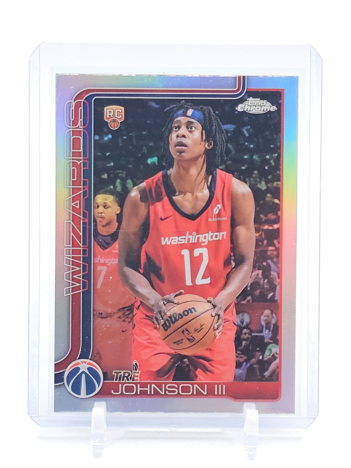 TRE JOHNSON III 2025-26 TOPPS CHROME REFRACTOR #256 ROOKIE WIZARDS Q0208