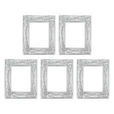 5Pcs Mini Vintage Frames 1.5"x1.2" Resin Tiny Picture Frames Silver