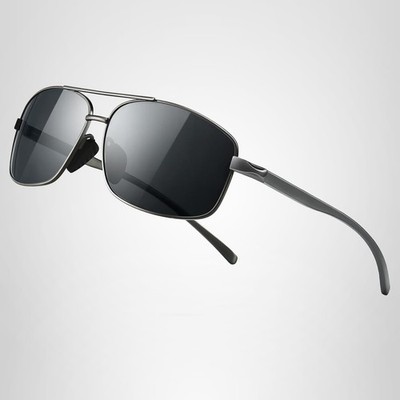 Ultra Lightweight Polarized Sunglasses for Men - UV400 Protection, Rectangular D