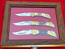 RARE! CASE XX USA 1981 STAG SHARK-MAKO-HAMMERHEAD ENGRAVED MINT SET KNIVES