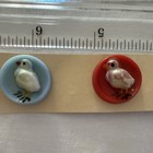 Lot of 5 Vintage Hand Painted plastic Novelty chicks Sewing Buttons Round — photo 2