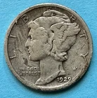 1929-S Mercury Dime. 90% Silver F-VF Condition. Charity Auction/Animal Rescue.