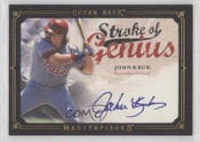 2008 Upper Deck Masterpieces Stroke of Genius John Kruk #SG-JK Auto h1f