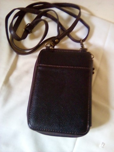 New Chala Wallet Crossbody Pleather Organizer Cell Phone Bag RED ROSE Black - Picture 4 of 6