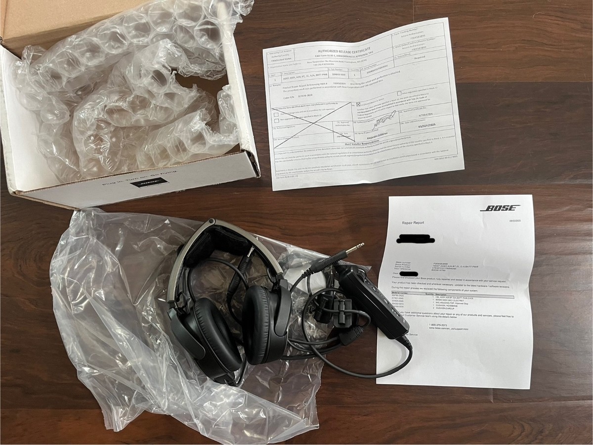 Bose A20 Aviation Headset with Bluetooth Dual Plug Cable