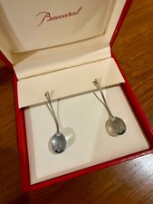 Baccarat Crystal and Silver Earrings