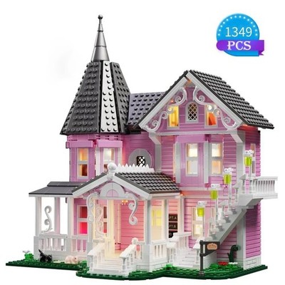 MOC Coraline The Pink Palace House Building Set Architecture Model Toy 1349 Teile
