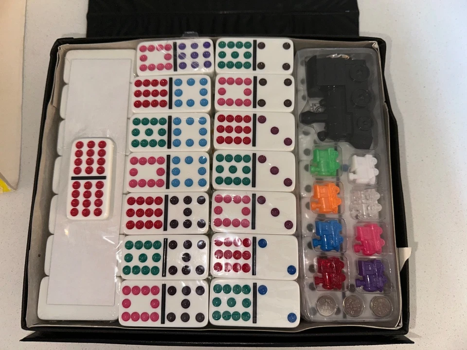 Puremco 2003 Mexican Train Dominoes Vintage Case Double 12 sealed contents new - Image 3 of 4