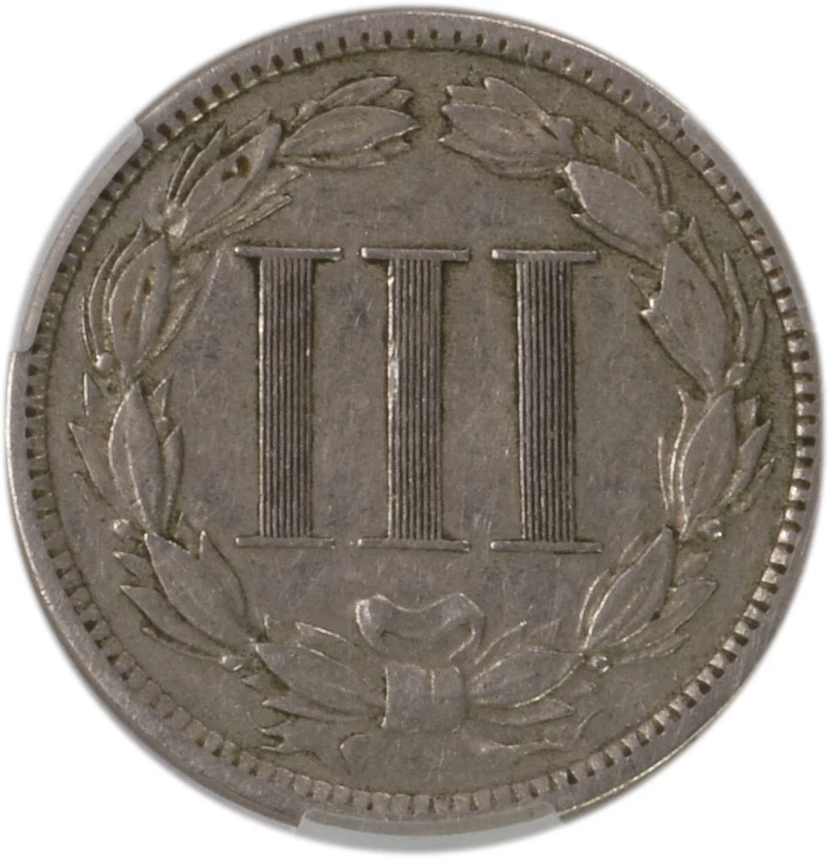 Tres centavos de níquel EF45 CACG 1884 Foto 4 de 4