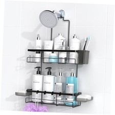 Shower Caddy Hanging Bathroom Organizer: Rustproof Shelf for Inside Black