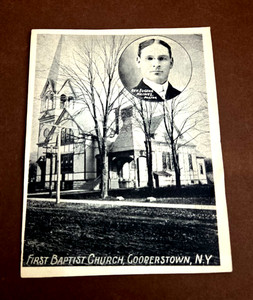 Cooperstown N.Y. First Baptist church Rev E. Haines historic Baptist poster 1901