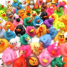 60 Pack Rubber Ducks in Bulk, Random Assortment Mini Rubber Duckies, Bulk Par...