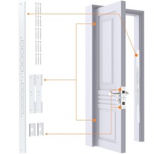 Juego de refuerzo de puerta de 5 piezas para jamba, marco y bisagras cerradura de puerta seguridad, Doo...