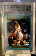 2001-02 Topps Preseason Spectacular #257 Pau Gasol ROOKIE RC BGS 8.5 Graded Card