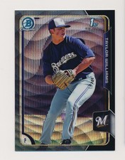 2015 Bowman Chrome Prospects Black Wave Refractor Taylor Williams BCP115 Brewers