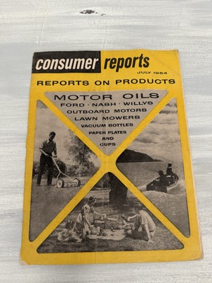 #ad Consumer Reports Magazine July 1954 Ford Nash amp; Willys Motor Oils Products $11.38