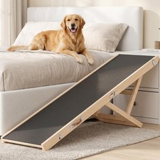 Foldable Dog Ramp for High Beds SUVs, 63 Inch with High-Traction Mat. Adjus...
