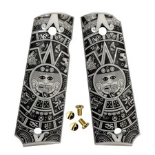 1911 Full Size Grips Custom Gun 1911 Colt  Clones Pearl Engraved Aztec Motif