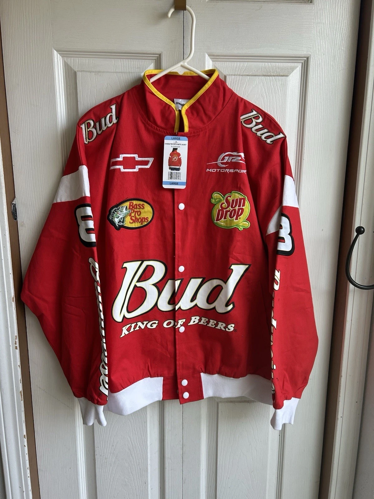Unisex NASCAR Dale Earnhardt Jr Budweiser Racing Jacket Red Chevrolet Size L
Opens in a new windo