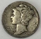 1921 Mercury Dime Silver Coin