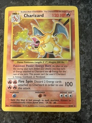 Charizard 120 HP Holo Rare Base Set Card 4/102 English