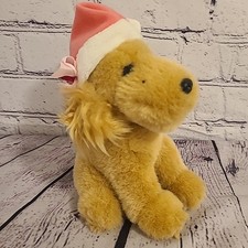 Disney Air Buddies Budderball Plush Golden Retriever Puppy with Santa Pink Hat