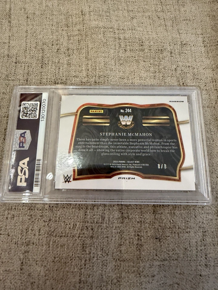2023 Panini Select WWE Stephanie Mcmahon #244 Lucky Envelopes /8 Prizm PSA 9 - Image 2 of 2