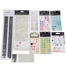 Crafting Gemstones  Enamel Stickers Lot Assorted Craft Adhesive Embellishments