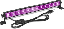 Upgraded 1 Pack 40W LED Black Light Bar Blacklight With Plug+Switch+6.5Ft Cord