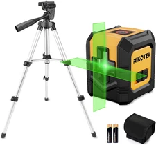 Self-Leveling Green Laser Level with Tripod, Horizontal & Vertical Lines, Batter