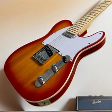 Tele Electric Guitar Maple Fretboard Cherry Sunburst Color Mahogany Body