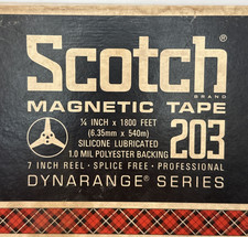 Scotch 203 Dynarange 7" 1800ft 1/4" Reel Tape USED Vintage w/ Original Box