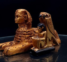 Rare Ancient Egyptian Pharaonic Antiques Sphinx & Horus Statues Unique Egypt BC