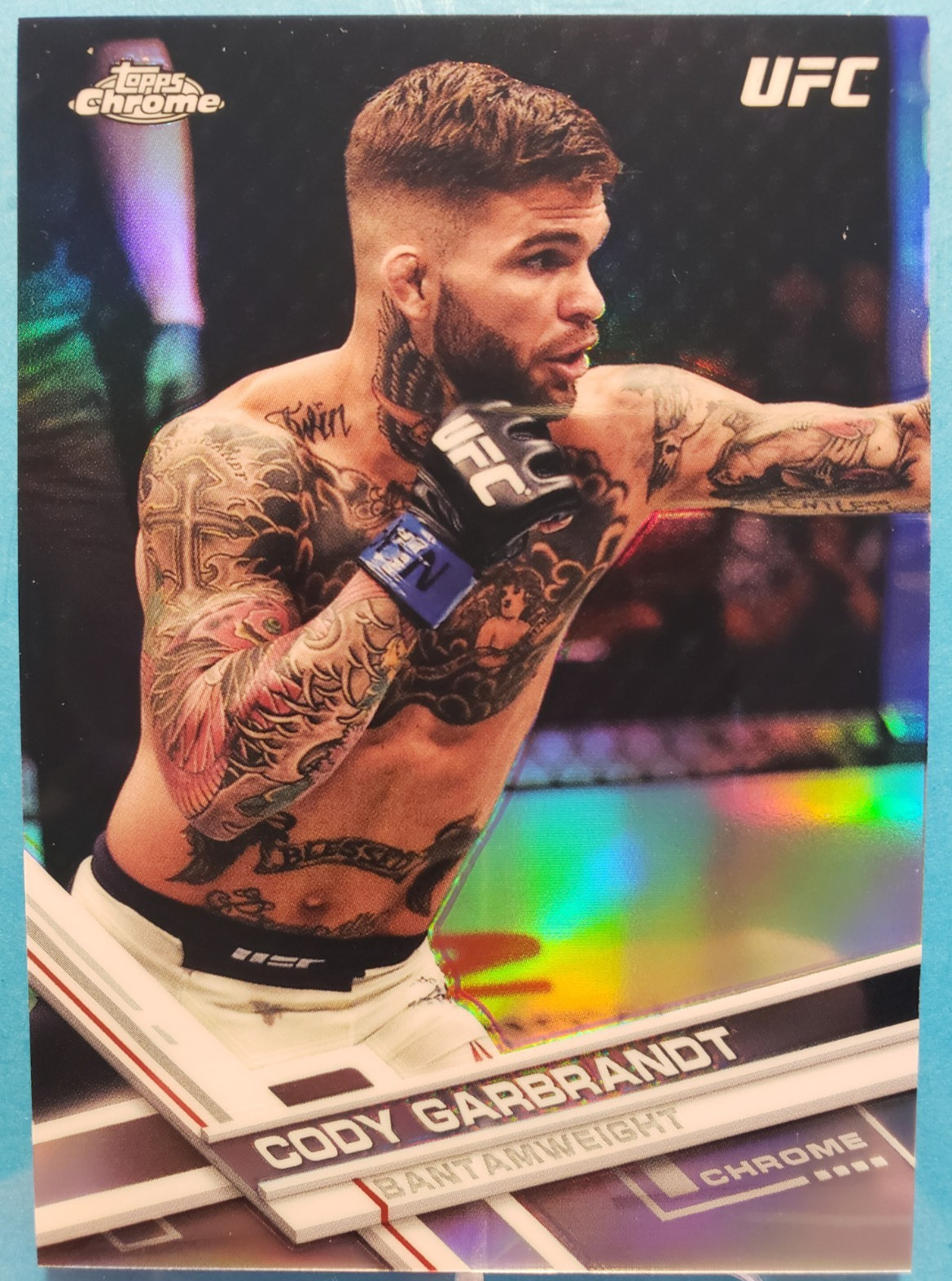 2017 TOPPS CHROME UFC #58 CODY GARBRANDT - CHROME REFRACTOR INSERT