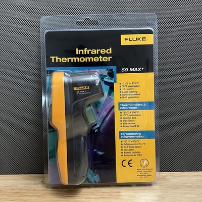 Fluke 59 MAX+ Infrared Thermometer With backlit LCD display 10:1 Spot Ratio IP40