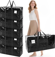 6 Pack Extra Large Moving Bags with Reinforced Handles, Heavy-Duty Storage Tote