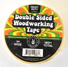 Hippie Crafter Double Sided Woodworking Tape 3 Pack 1" x 180' Heavy Duty