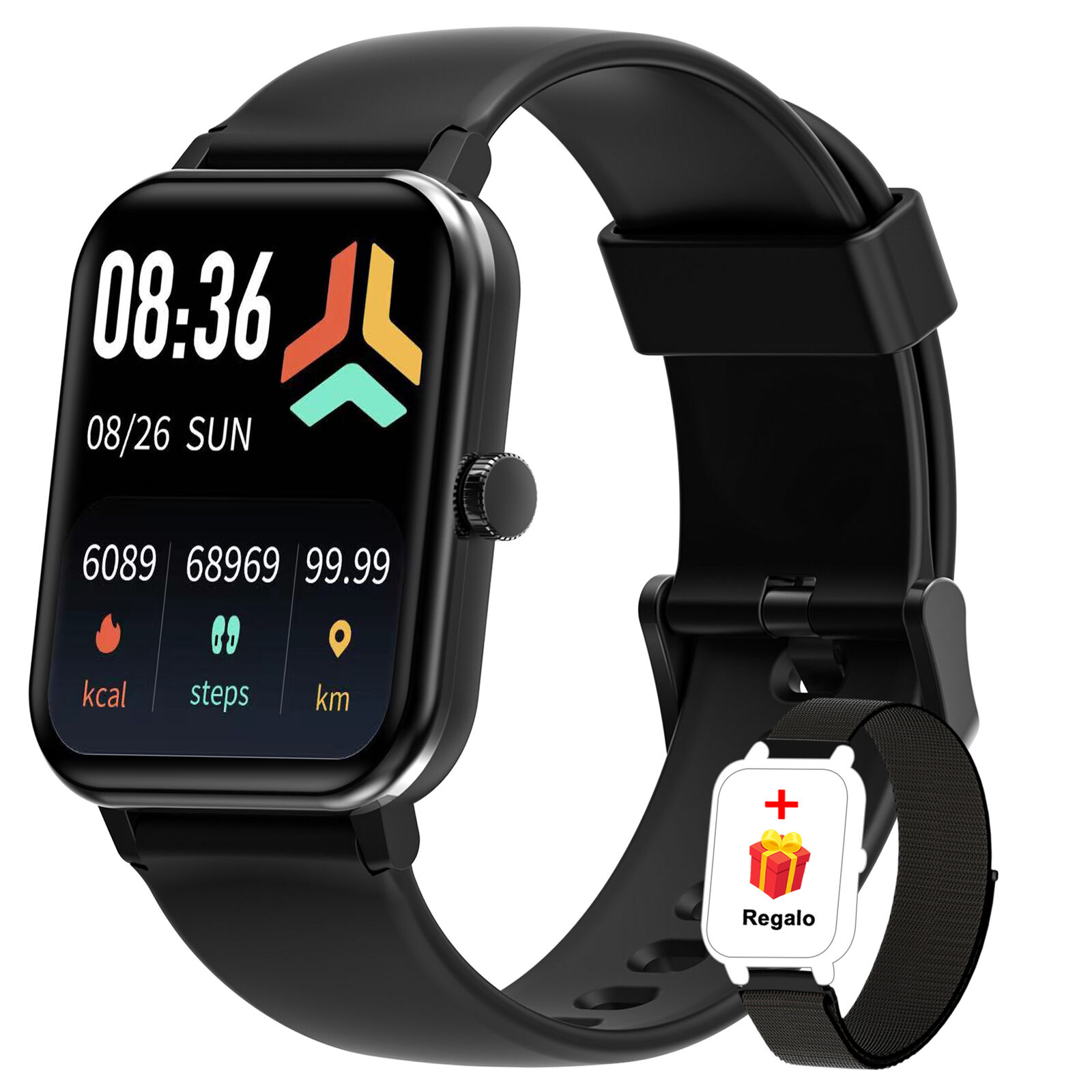 Smartwatch, 1.69'' Reloj Inteligente Hombre Mujer Pulsera Actividad  Impermeable