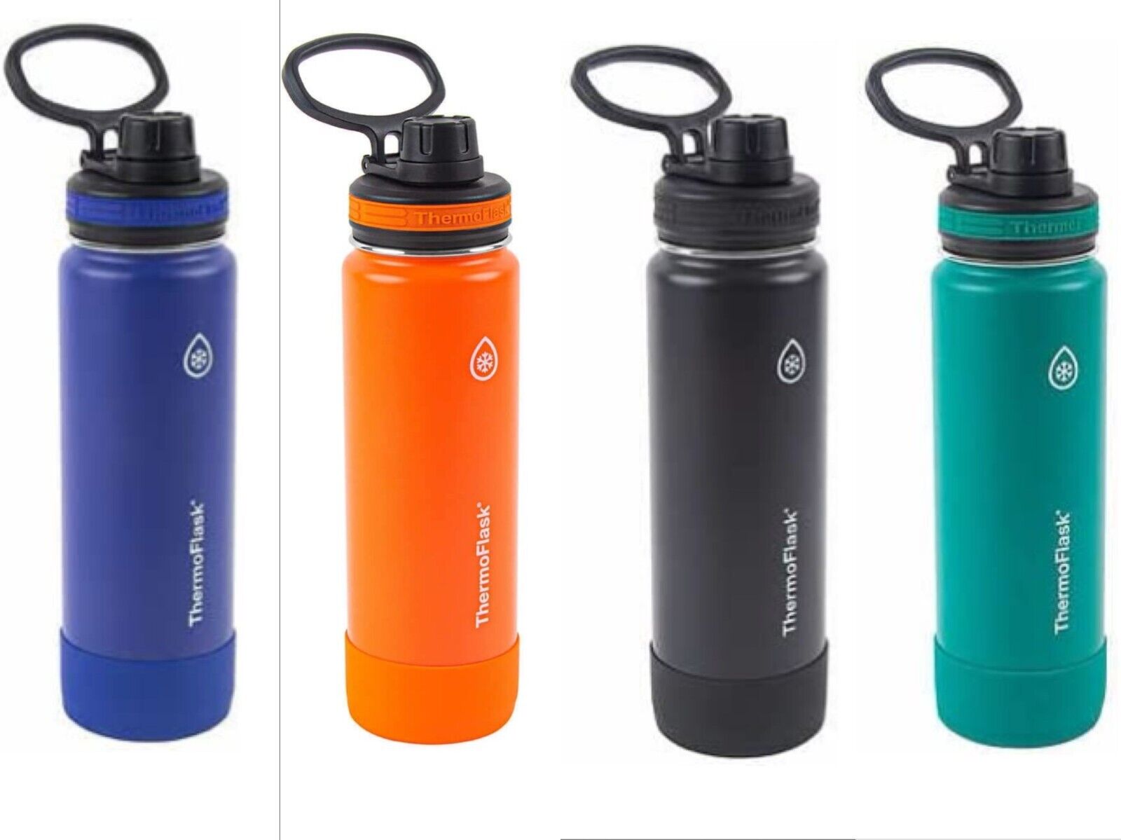 ThermoFlask Thermos Tumbler Water Bottle 24oz (710 ml) w/ Silicone