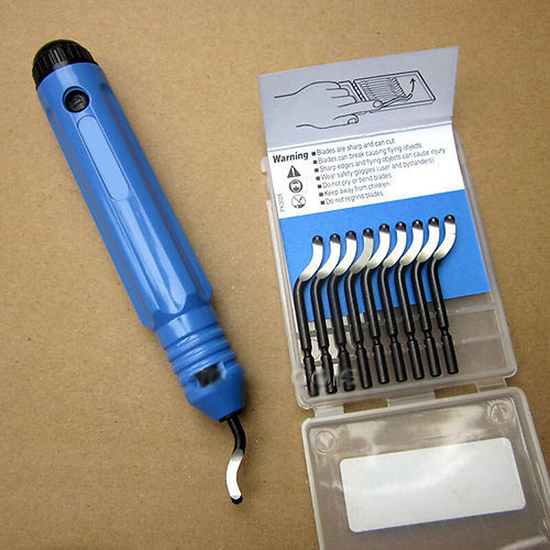 Manual Deburring Tool with 10X Blades Set High Speed Steel Deburr