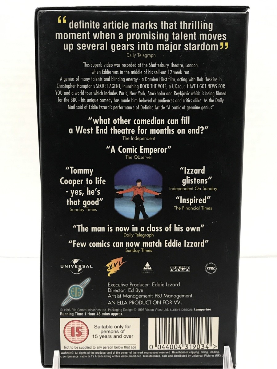 Eddie Izzard Definite Article 1996 VHS NTSC 📼 15