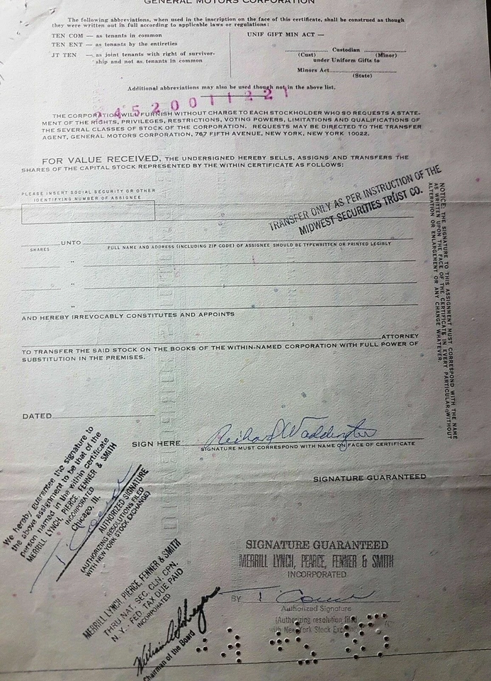  AZIONE GENERAL MOTORS  VERA AUTENTICA E DI PRIMA SCELTA ( perfetta )* - Immagine 4 di 4