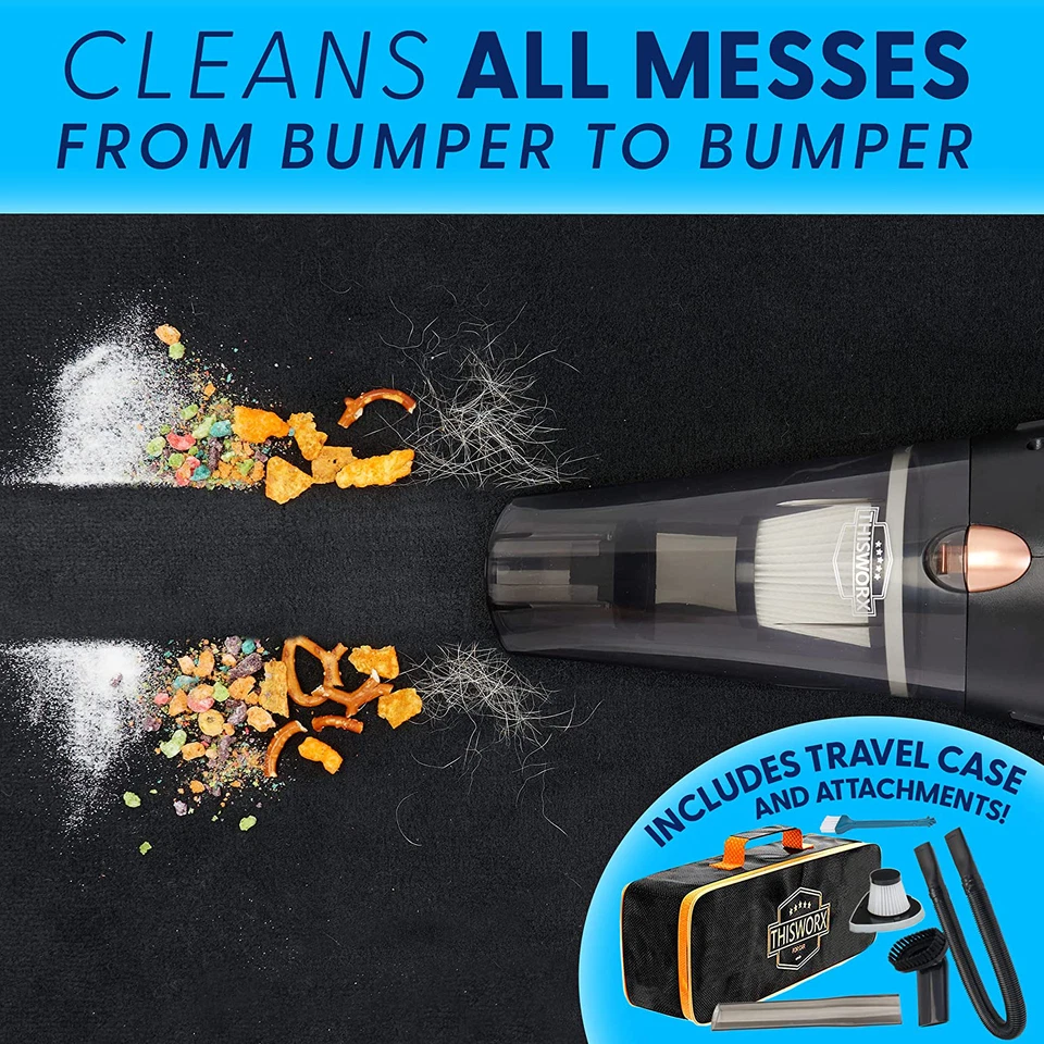 THISWORX Car Vacuum Cleaner - Portable, High Power, Handheld Vacuums W/ 3 Attach - Image 3 of 4