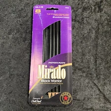 7x Vintage Mirado Black Warrior Pencils #2 HB Paper Mate Smoothest USA 58494
